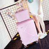 Wholesale!14 22Inches Pink/Green/Purple/Beige Abs Hardside Travel Luggage Bags On Universal