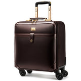 Luxury Men Women 'S Travel Luggage Suitcase ,Waterproof Pvc Leather Box With Wheel ,16"20"22"24"