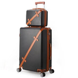 Retro Wheel Suitcase 20"24"28Inch  Women'S Trolley Case Men'S Business Pc + Abs Hard Shell