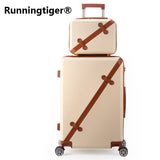 Vintage Rolling Luggage Bag Wheeled Travel Case 20-28"Women'S Trolley Case Men'S Universal Wheel