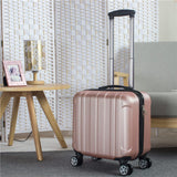 2Pcs Carry On Travel Suitcase Women Laptop Luggage Stripe Pattern Small Luggage 18" Spinner