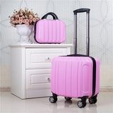 2Pcs Carry On Travel Suitcase Women Laptop Luggage Stripe Pattern Small Luggage 18" Spinner