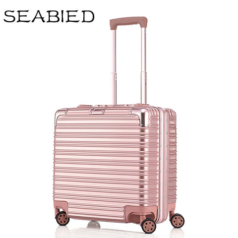 Seabird 17 Inch Aluminum Frame Rolling Luggage Travel Trolley Bag Mala De Viagem With Spinner