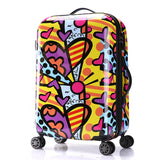 Women'S Fashion Color Stitching Style Travel Suitcase Girls Hard Shell Luggage Universal Wheels