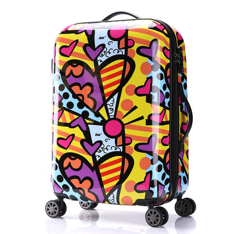 Women'S Fashion Color Stitching Style Travel Suitcase Girls Hard Shell Luggage Universal Wheels