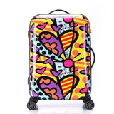 Women'S Fashion Color Stitching Style Travel Suitcase Girls Hard Shell Luggage Universal Wheels