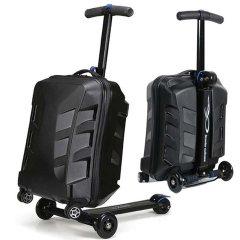 Letrend Men Skateboard Business Rolling Luggage Spinner Students Trolley Suitcases Wheel Women