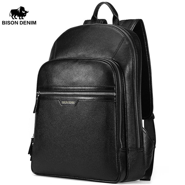 Bison Denim Genuine Leather Laptop Backpack Male Kanken Backpack Travel Backpack Male Fashion
