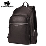 Bison Denim Genuine Leather Laptop Backpack Male Kanken Backpack Travel Backpack Male Fashion