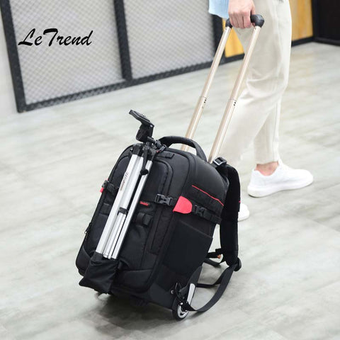 Letrend Photography Travel Bag Shoulders Multifunction Backpack High-Capacity Rolling Luggage