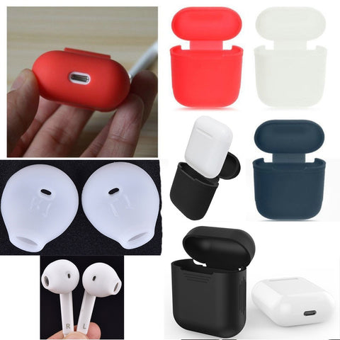 Silicone Shock Proof Protective Case Sleeve Skin Cover For Airpods True Wireless Headphone Charging