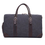 Canvas Leather Men Bucket Travel Bags Carry On Luggage Bags Men Duffel Bags Travel Tote Large