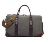 Canvas Leather Men Bucket Travel Bags Carry On Luggage Bags Men Duffel Bags Travel Tote Large