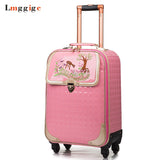 New Rolling Luggage Bag,High Quality Pu Travel Suitcase Box,16"20"24" Trolley Case Valise With