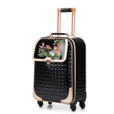 New Rolling Luggage Bag,High Quality Pu Travel Suitcase Box,16"20"24" Trolley Case Valise With