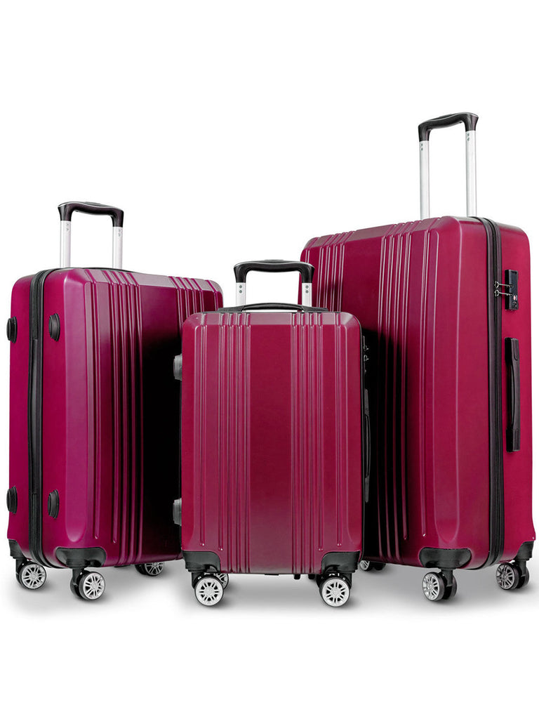 Costway 3Pc Luggage Set 20'' 24'' 28'' Travel Trolley Suitcase W/Tsa ...