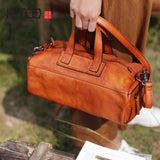 Aetoo New Handbag Casual Retro Handmade Leather Art Single Shoulder Diagonal Package Tide