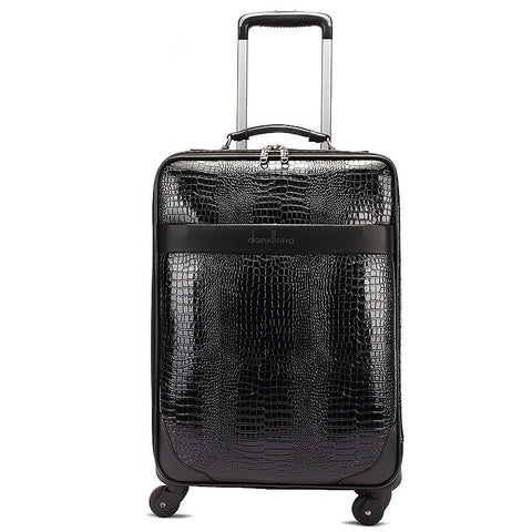 Wholesale!16Inch Crocodile Grain Pu Leather Travel Luggage Bags On Universal Wheels,High Quality