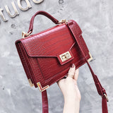 Retro Fashion Female Square Bag 2018 New Quality Pu Leather Women Bag Crocodile Pattern Tote Bag