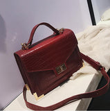 Retro Fashion Female Square Bag 2018 New Quality Pu Leather Women Bag Crocodile Pattern Tote Bag