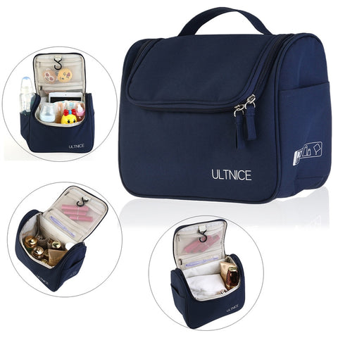 Ultnice Portable Waterproof Hanging Wash Bag Toiletry Bag Travel Cosmetic Bag Pouch Organizer