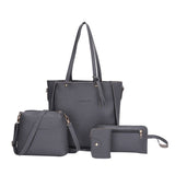 4Pcs/Set Fashion Women Bag Tassel Pure Pu Leather Composite  Bag Women Clutch Handbag Set Large