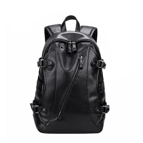 Fashion Waterproof Leather Backpack With Usb Charging Port Tablet Bag Notebook Backpacks