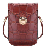 Osmond Silver Mobile Phone Mini Bags Small Clutches Shoulder Bag Crocodile Leather Women Handbag