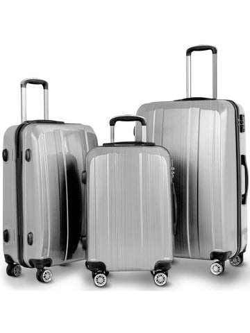 Costway 20'' 24'' 28'' 3Pc Luggage Set Abs+Pc Trolley Suitcase Spinner W/Tsa Lock