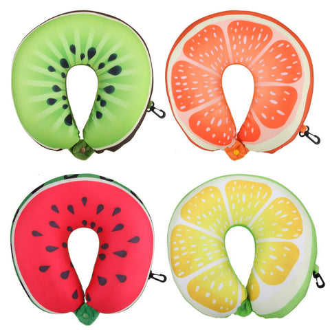 Fruit U Shaped Pillow Car Travel Pillow Cushion Protection Neck Pillow For Travel Nanoparticles