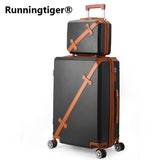 Vintage Rolling Luggage Bag Wheeled Travel Case 20-28"Women'S Trolley Case Men'S Universal Wheel