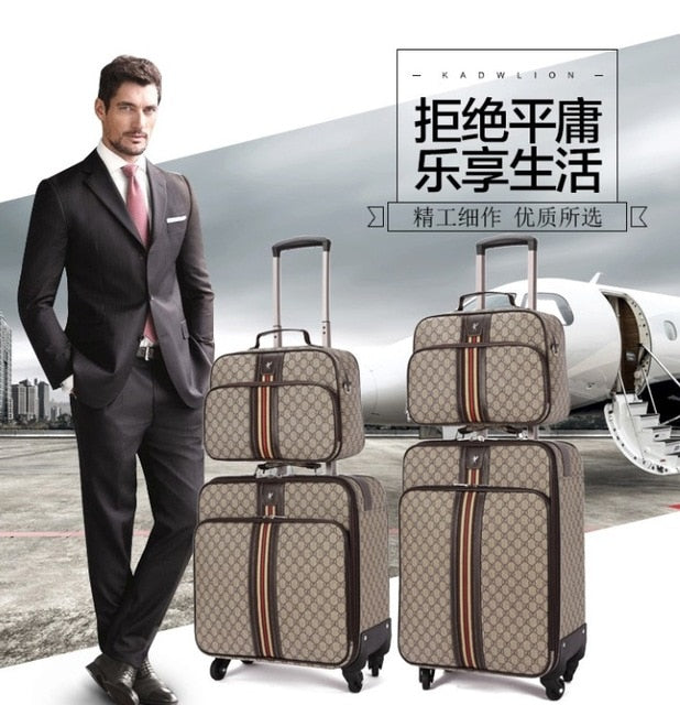 Classic Travel Suitcase Set ,Brand Rolling Luggage Bag,Waterproof Pvc Business Trolley