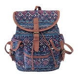Women Vintage Canvas Bag  National Wind Backpack Travel Bag School Bag