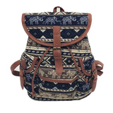Women Vintage Canvas Bag  National Wind Backpack Travel Bag School Bag