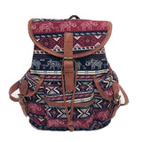 Women Vintage Canvas Bag  National Wind Backpack Travel Bag School Bag