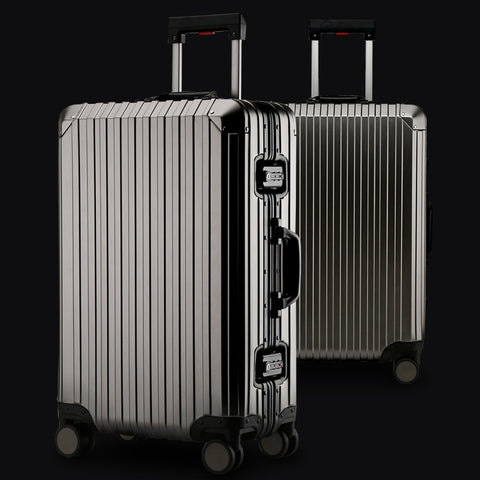 New 20 24 29 Inch Rolling Luggage 100% Aluminium Trolley Solid Travel Bag 20' Women Boarding Bag