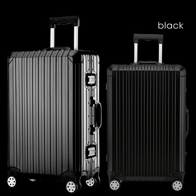 New 20 24 29 Inch Rolling Luggage 100% Aluminium Trolley Solid Travel Bag 20' Women Boarding Bag