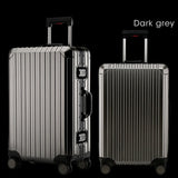 New 20 24 29 Inch Rolling Luggage 100% Aluminium Trolley Solid Travel Bag 20' Women Boarding Bag