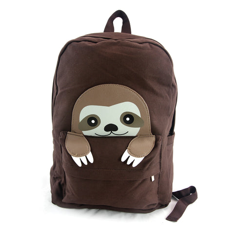 Sleepyville Critters - Peeking Baby Sloth Canvas Backpack
