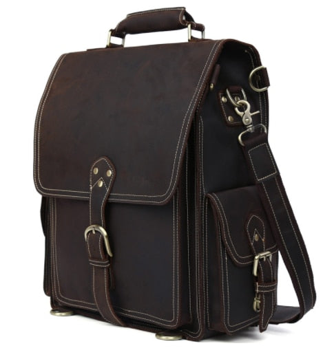 News For Men'S Genuine Leather Backpack Multifunctional Mountaineering Bag Men Military Carry