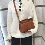 Women'S Fashion Solid Color Leather Shoulder Bags With Corssbody Bag&Handbag