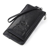 2018 Men Wallet Clutch Genuine Leather Brand Rfid  Wallet Male Organizer Cell Phone Clutch Bag Long