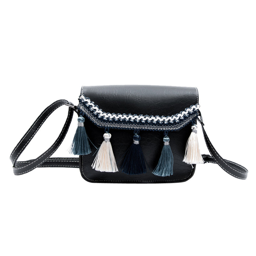 Womens Leather Crossbody Bag Vintage Tassel Shoulder Bags Messenger Bag