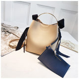 Voless Women Handbags Fashion Women Bucket Crossbody Female Bags Chain Mental Handle Ladies Bag