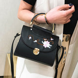 Woman Tote Casual Bags Crossbody Bag Embroidered Leather Handbag Shoulder Bag