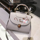 Woman Tote Casual Bags Crossbody Bag Embroidered Leather Handbag Shoulder Bag