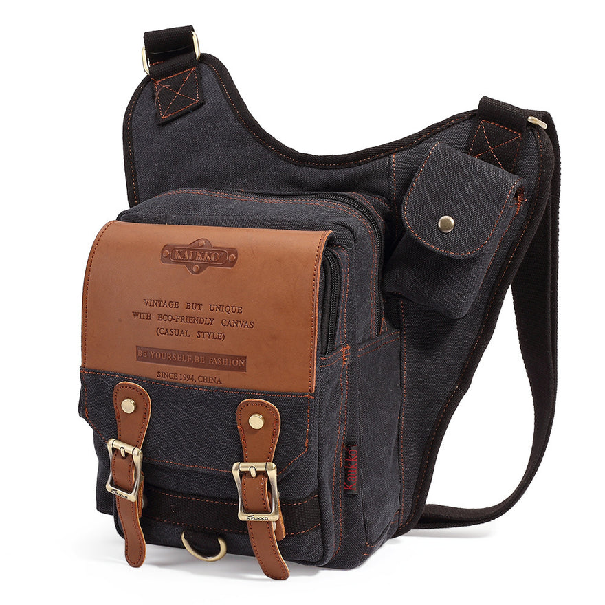 Kaukko Casual Shoulder Backpack Sports Canvas Handbag Crossbody Messenger Bag Sling Pack Chest Pack