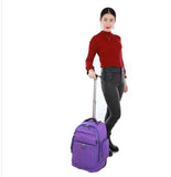 20 Inchtravel Trolley Backpack Rolling Bag Wheels Men Oxford Travel Luggage Wheeled Backpack