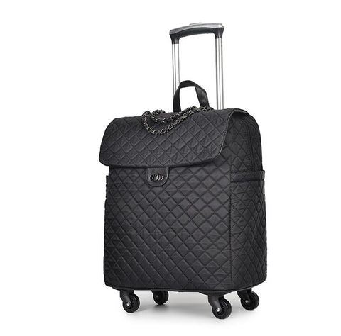 Brand Women Wheeled Luggage Bag Cabin Travel Trolley Bags On Wheels Rolling Luggage Bag For Woman