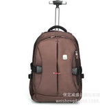 Weishengda Oxford Men Travel Trolley Backpack Bag Trolley Rolling Bags Women Wheeled Backpacks
